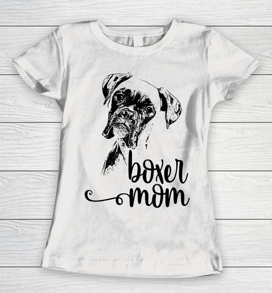 Boxer Mom Dog Face Women T-Shirt