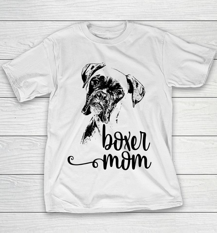 Boxer Mom Dog Face Youth T-Shirt