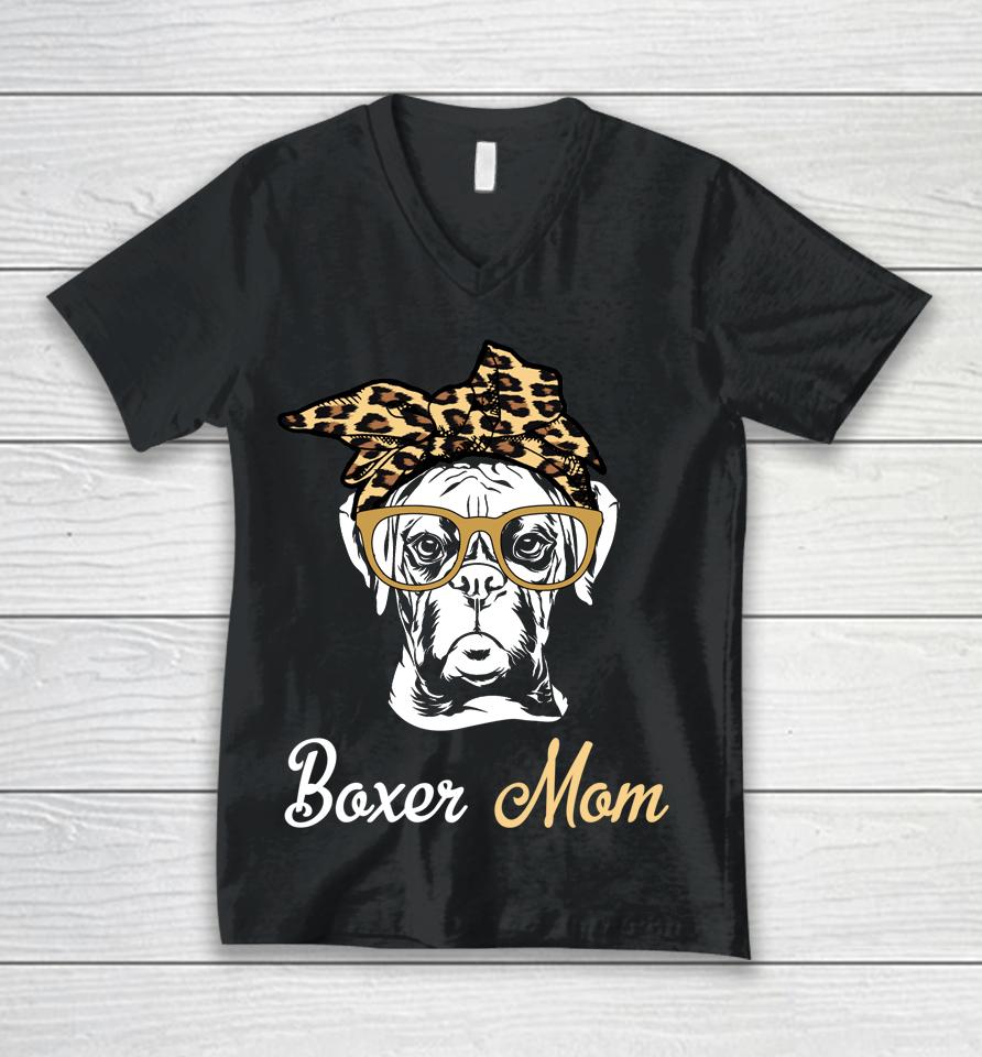 Boxer Mom Mother's Day Unisex V-Neck T-Shirt