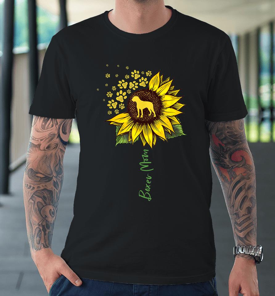 Boxer Mom Sunflower Premium T-Shirt