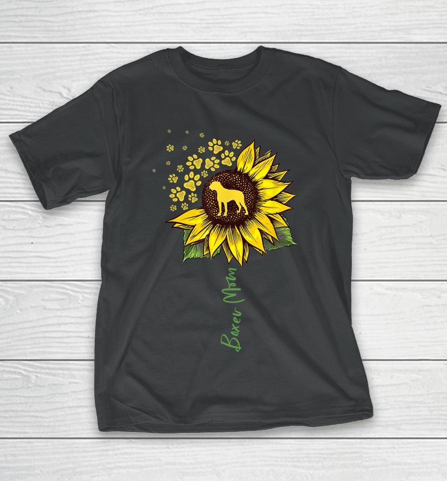 Boxer Mom Sunflower T-Shirt