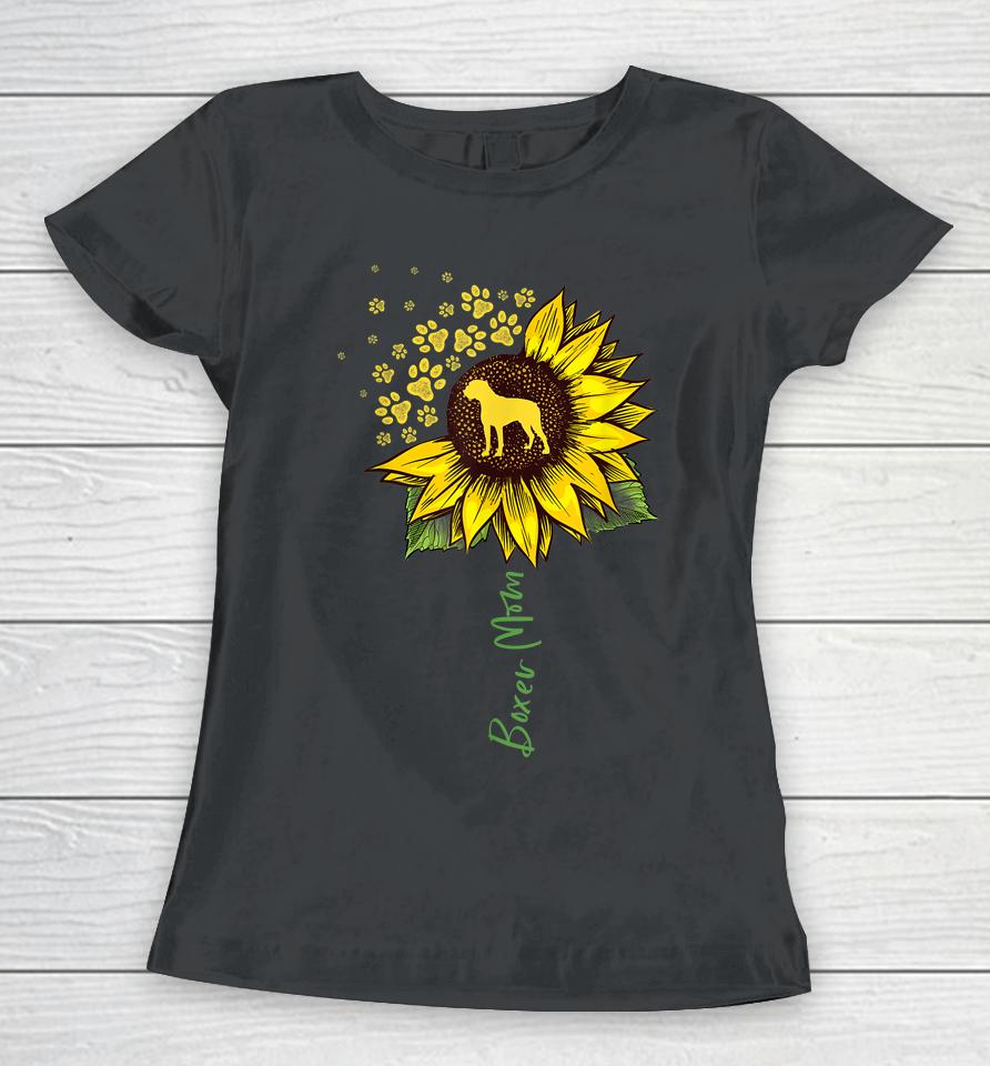 Boxer Mom Sunflower Women T-Shirt
