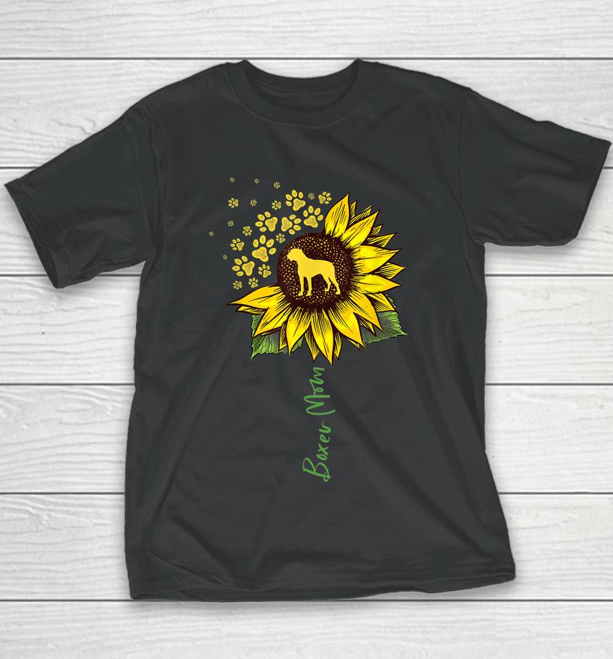 Boxer Mom Sunflower Youth T-Shirt