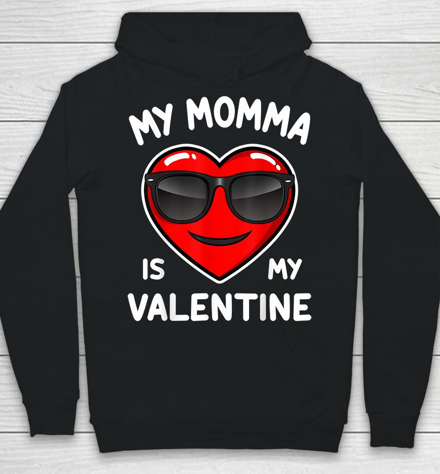 Boy My Momma Is My Valentine Heart Funny Valentine’s Day Kid Hoodie