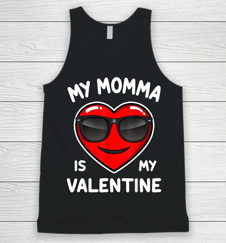 Boy My Momma Is My Valentine Heart Funny Valentine’s Day Kid Unisex Tank Top