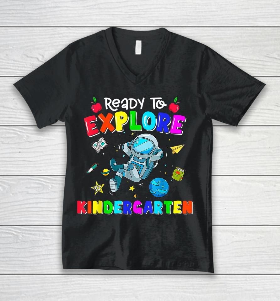 Boys Ready To Explore Kindergarten Back To School Astronomy Unisex V-Neck T-Shirt