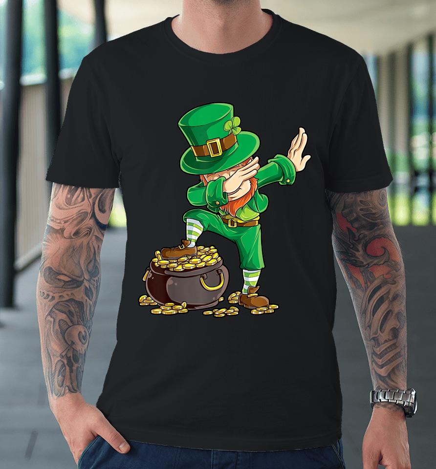 Boys St Patrick's Day Dabbing Leprechaun Premium T-Shirt