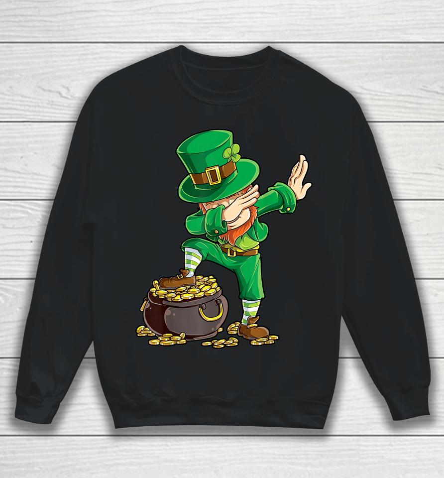 Boys St Patrick's Day Dabbing Leprechaun Sweatshirt