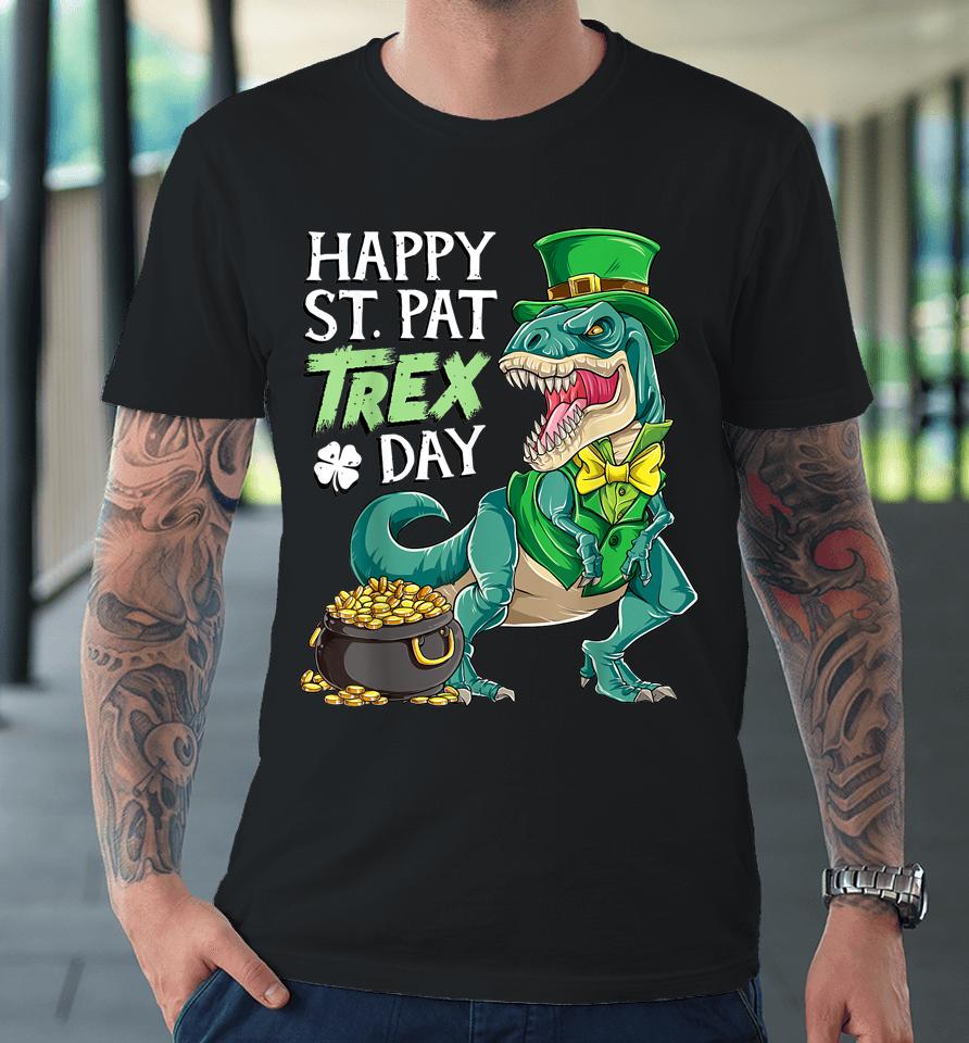 Boys St Patricks Day Kids Dinosaur Happy Pat T-Rex Premium T-Shirt