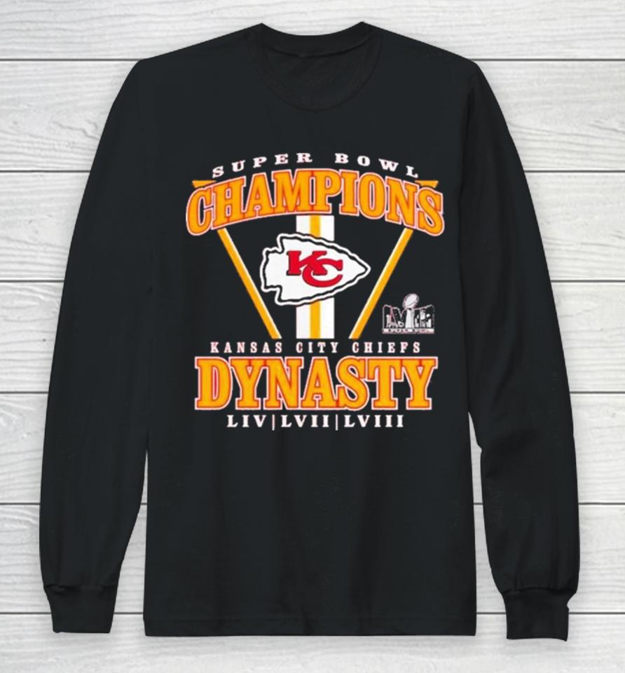 Branded Red Kansas City Chiefs Three Time Super Bowl Champions Dynasty Long Sleeve T-Shirt