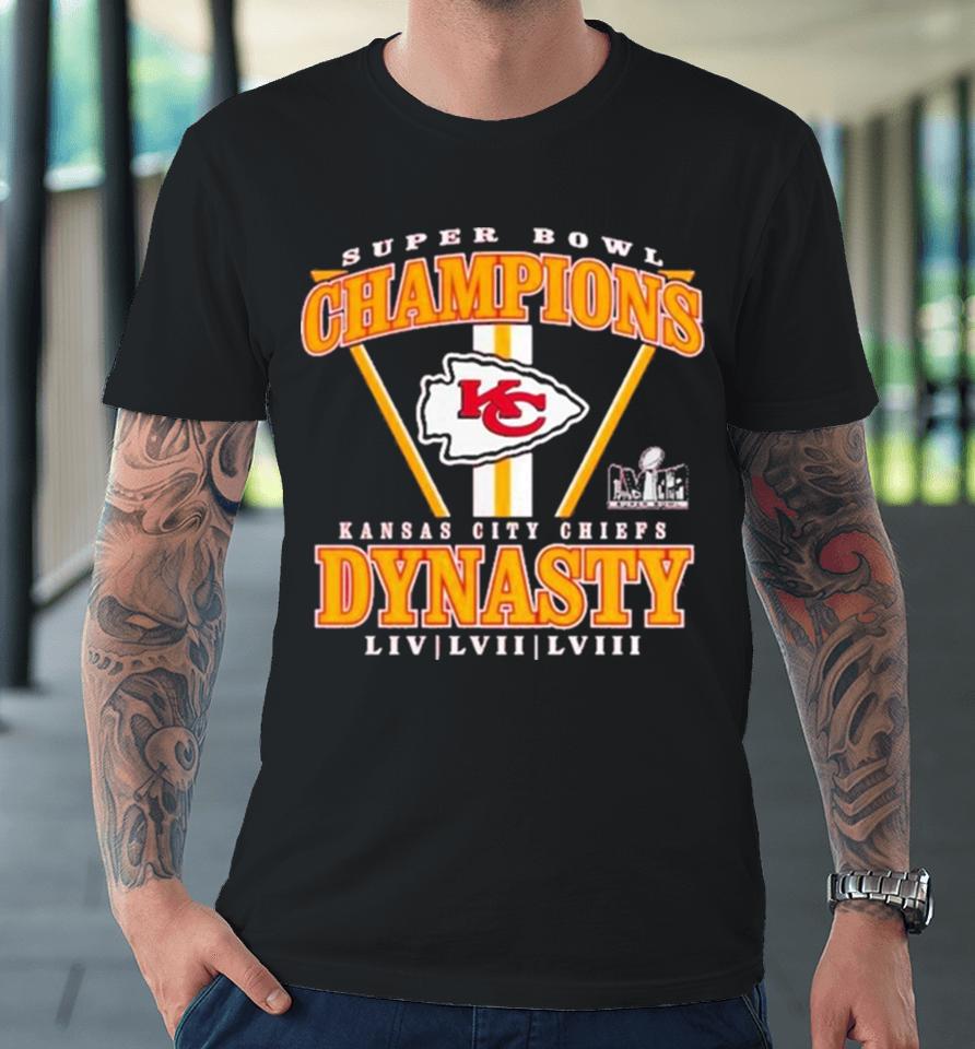 Branded Red Kansas City Chiefs Three Time Super Bowl Champions Dynasty Premium T-Shirt