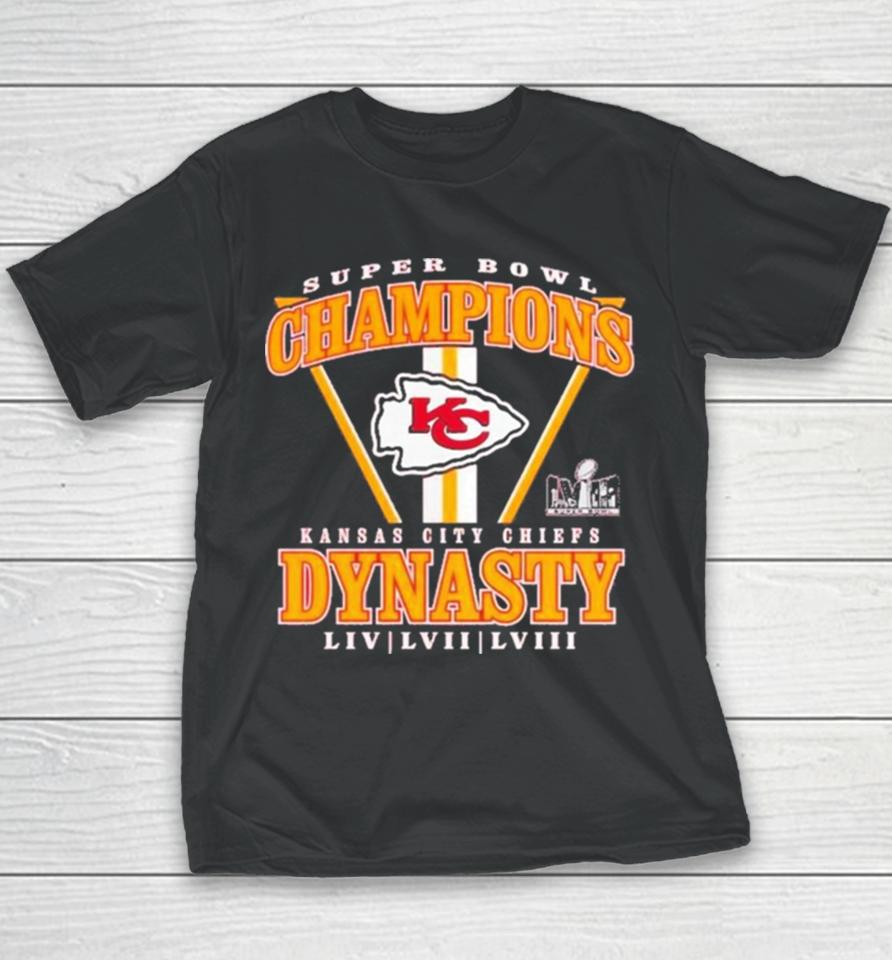 Branded Red Kansas City Chiefs Three Time Super Bowl Champions Dynasty Youth T-Shirt