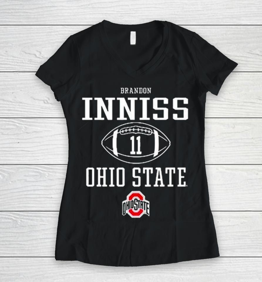 Brandon Inniss Ohio State Buckeyes Women V-Neck T-Shirt