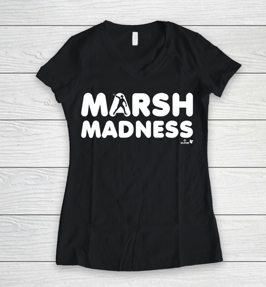 Brandon Marsh Madness Philadelphia Mlbpa Licensed Breakingt Women V-Neck T-Shirt