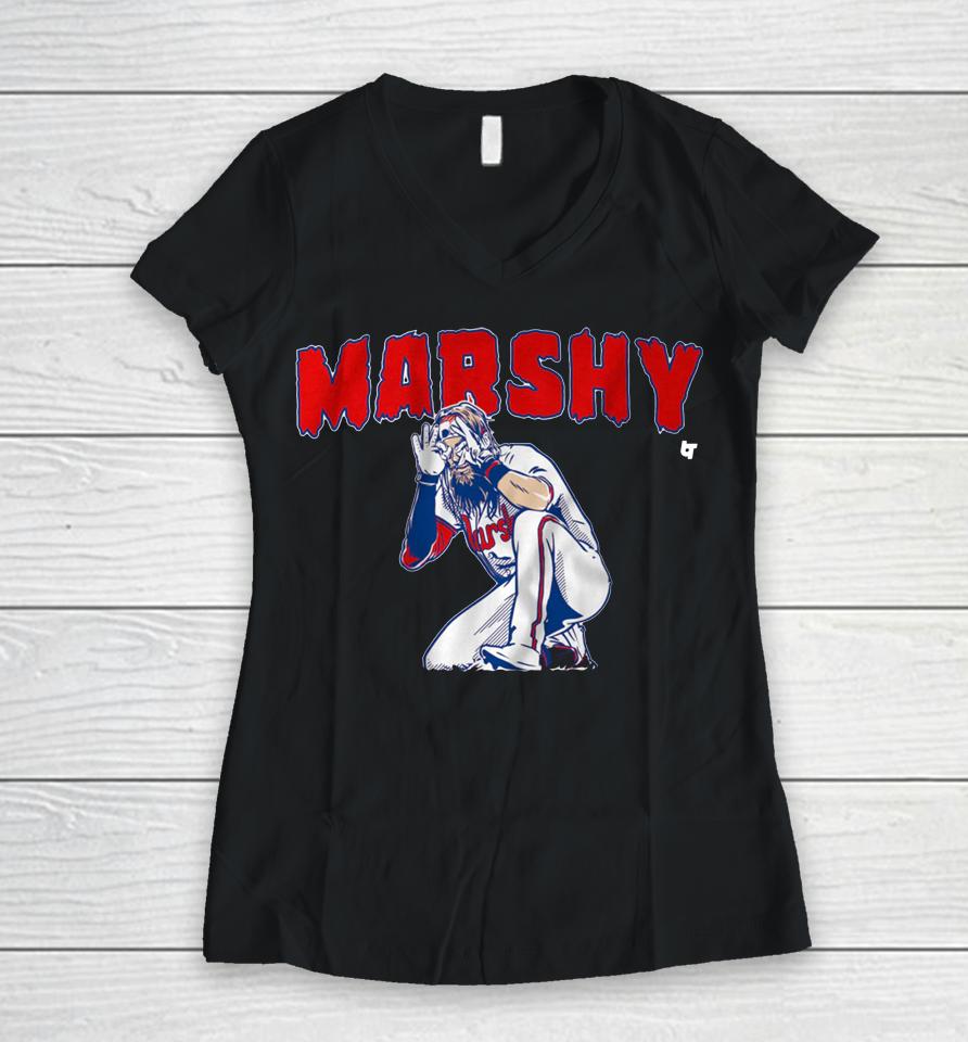 Brandon Marsh Marshy Women V-Neck T-Shirt