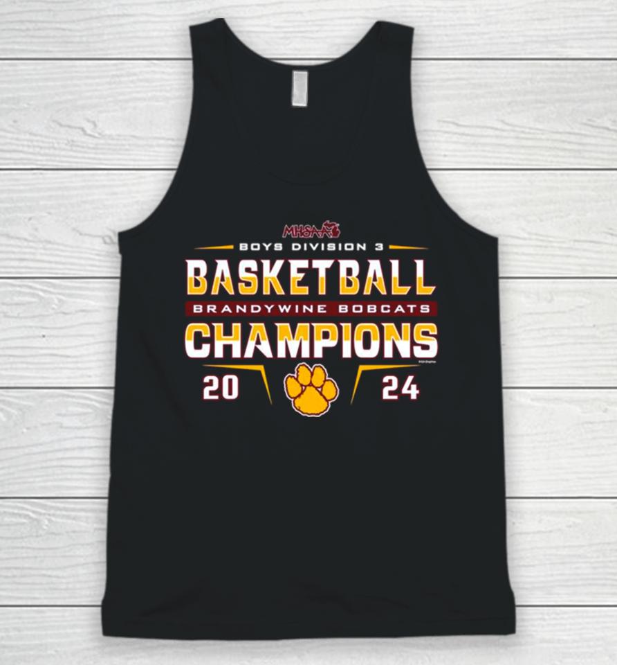 Brandywine Bobcats 2024 Mhsaa Boys Basketball D3 Champions Unisex Tank Top