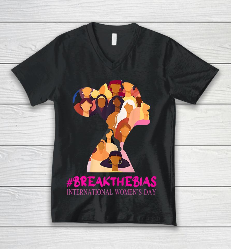 Break The Bias International Women's Day Unisex V-Neck T-Shirt