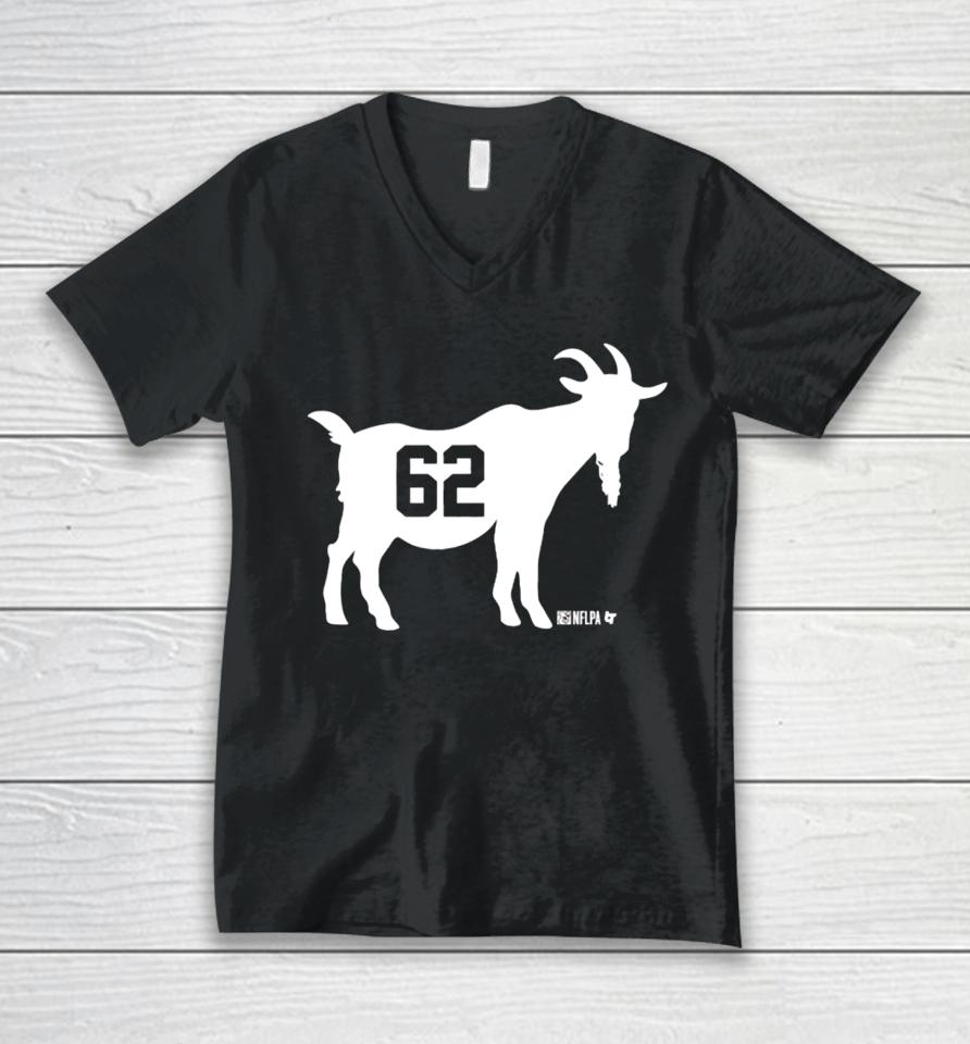 Breaking T Merch Jason Kelce Goat 62 Unisex V-Neck T-Shirt