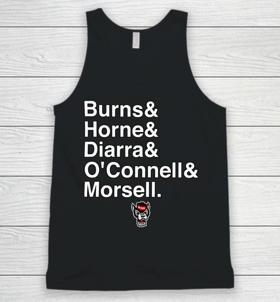 Breaking T Nc State Basketball Burns &Amp; Horne &Amp; Diarra &Amp; O’connell &Amp; Morsell Unisex Tank Top