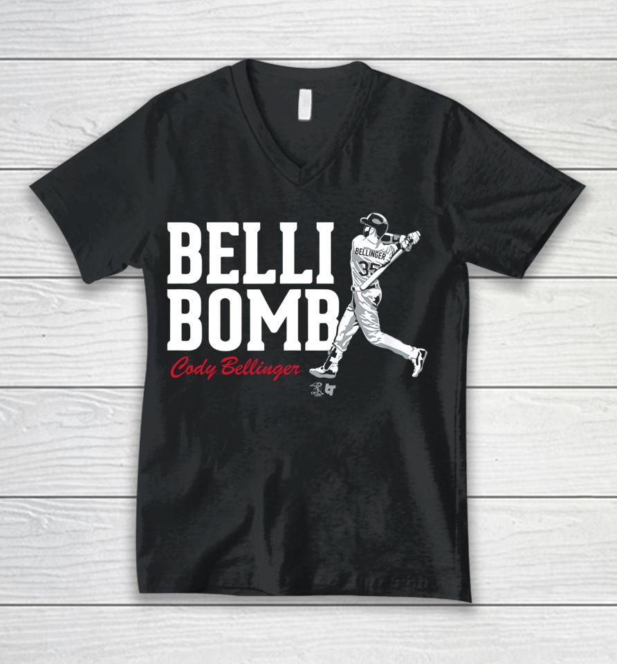 Breakingt Belli-Bomb Chicago Swing Cody Bellinger Unisex V-Neck T-Shirt