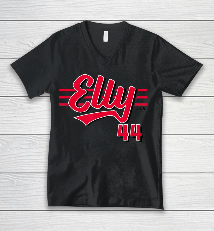 Breakingt Elly De La Cruz Cincinnati Script Cincinnati Baseball Unisex V-Neck T-Shirt