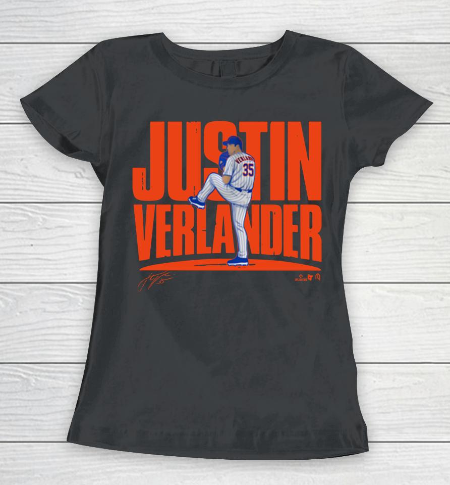 Breakingt Justin Verlander New York Verlander Royal Women T-Shirt
