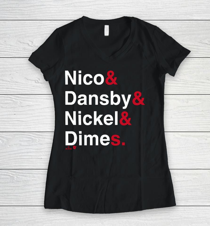 Breakingt Merch Nico&Amp; Dansby&Amp; Nickel&Amp; Dimes Women V-Neck T-Shirt