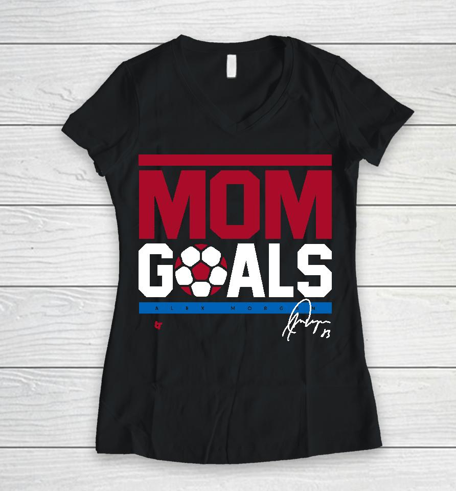 Breakingt Mom Goals Alex Morgan Women V-Neck T-Shirt
