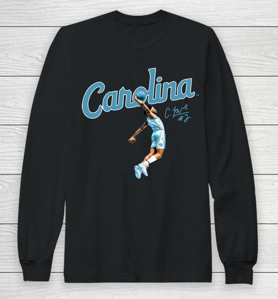Breakingt Unc Basketball Carolina Caleb Love Dunk Long Sleeve T-Shirt