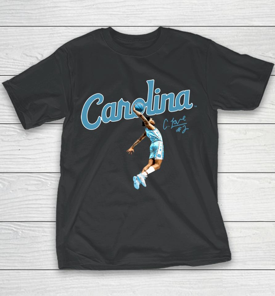 Breakingt Unc Basketball Carolina Caleb Love Dunk Youth T-Shirt