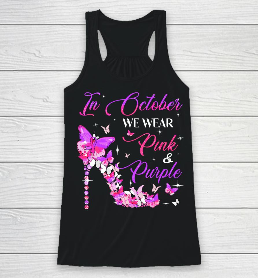 Breast Cancer And Domestic Violence Awareness Month Family Racerback Tank