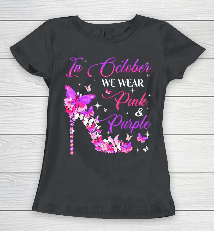 Breast Cancer And Domestic Violence Awareness Month Family Women T-Shirt