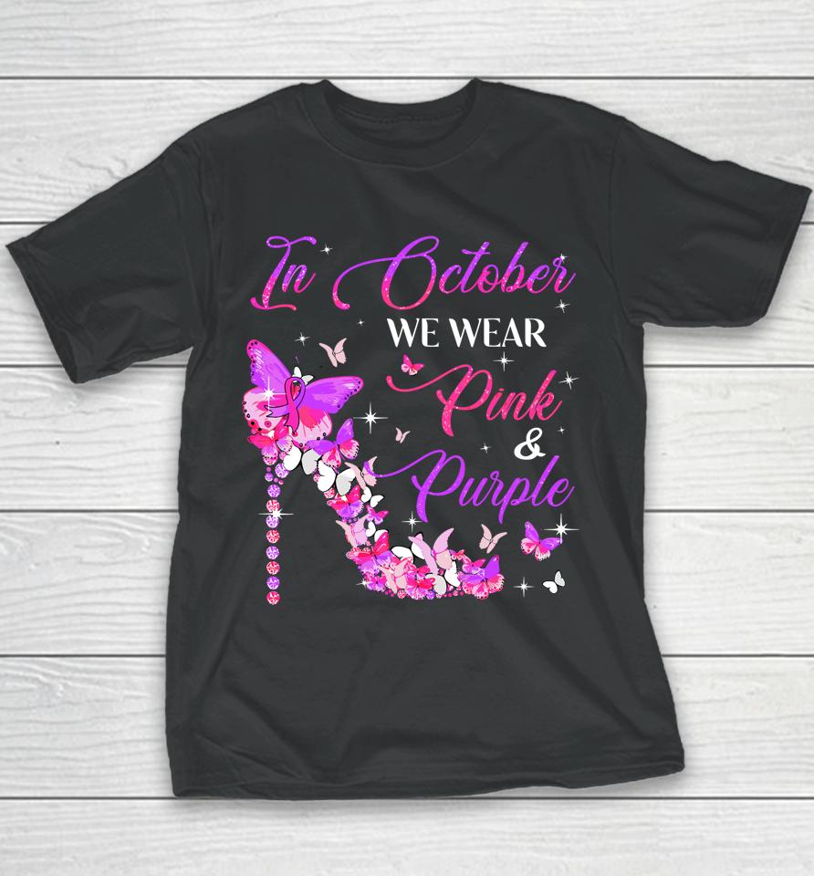 Breast Cancer And Domestic Violence Awareness Month Family Youth T-Shirt