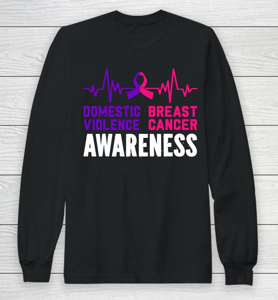 Breast Cancer And Domestic Violence Awareness Month Family Long Sleeve T-Shirt