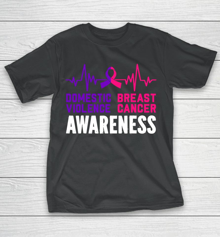 Breast Cancer And Domestic Violence Awareness Month Family T-Shirt