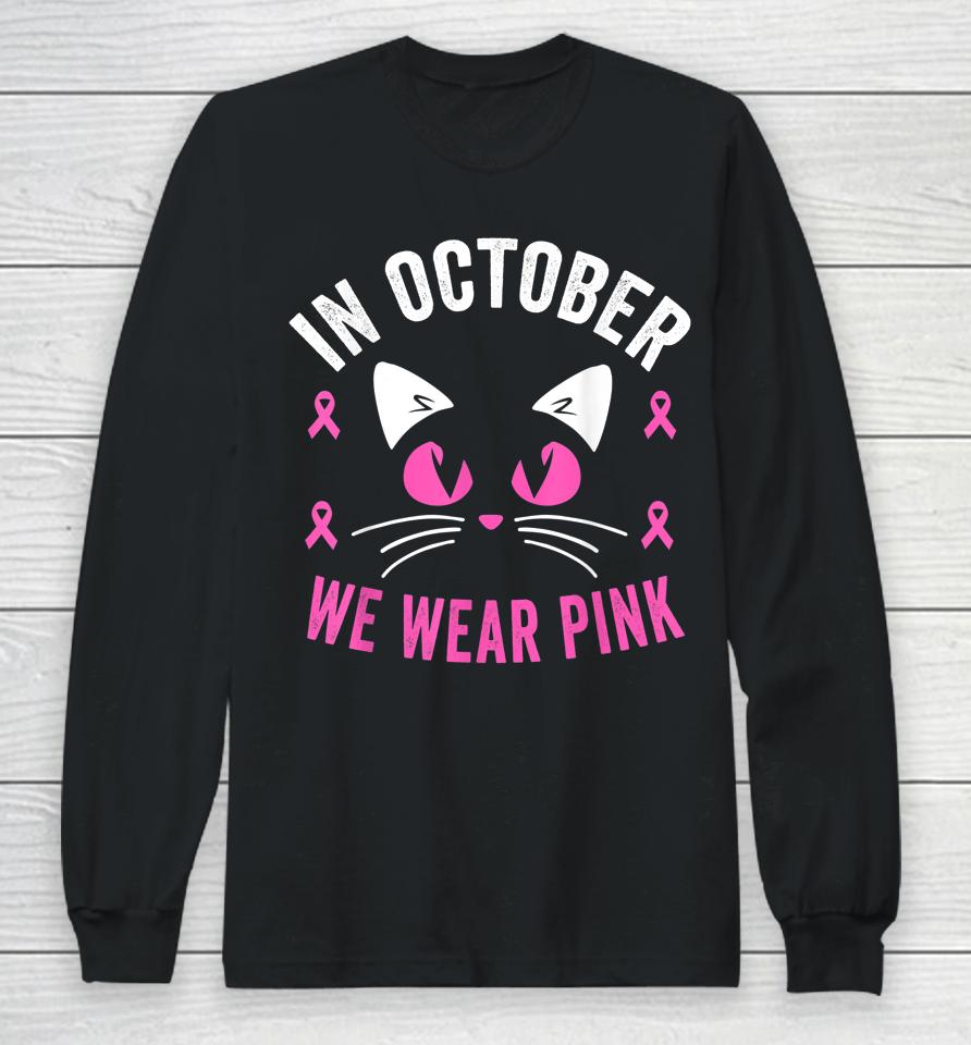 Breast Cancer Awareness Accessories Pink Ribbon Long Sleeve T-Shirt
