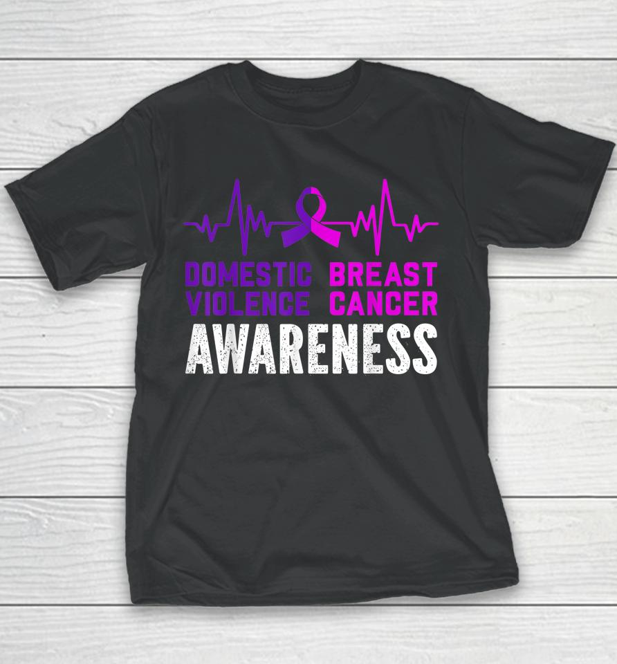 Breast Cancer Awareness And Domestic Violence Awareness Youth T-Shirt