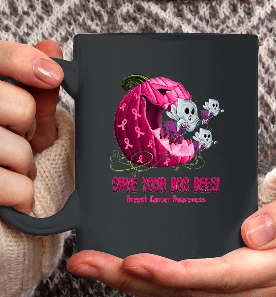 Breast Cancer Awareness Boos Pumpkin Save Your Boo Bees Coffee Mug