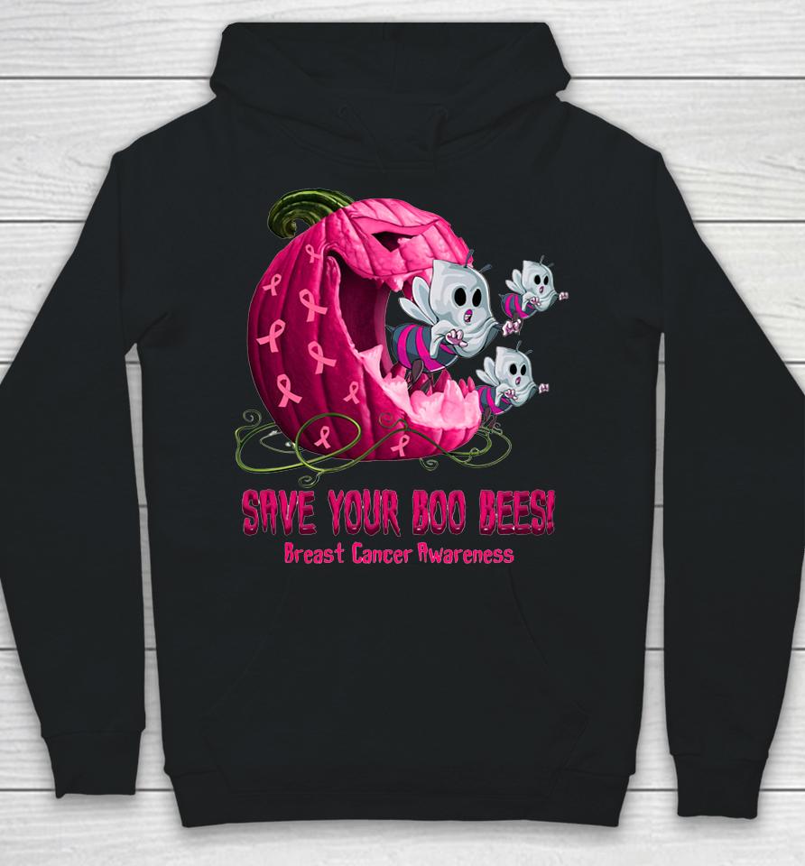 Breast Cancer Awareness Boos Pumpkin Save Your Boo Bees Hoodie
