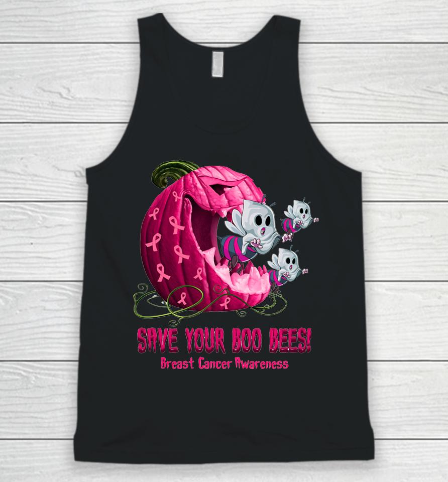 Breast Cancer Awareness Boos Pumpkin Save Your Boo Bees Unisex Tank Top
