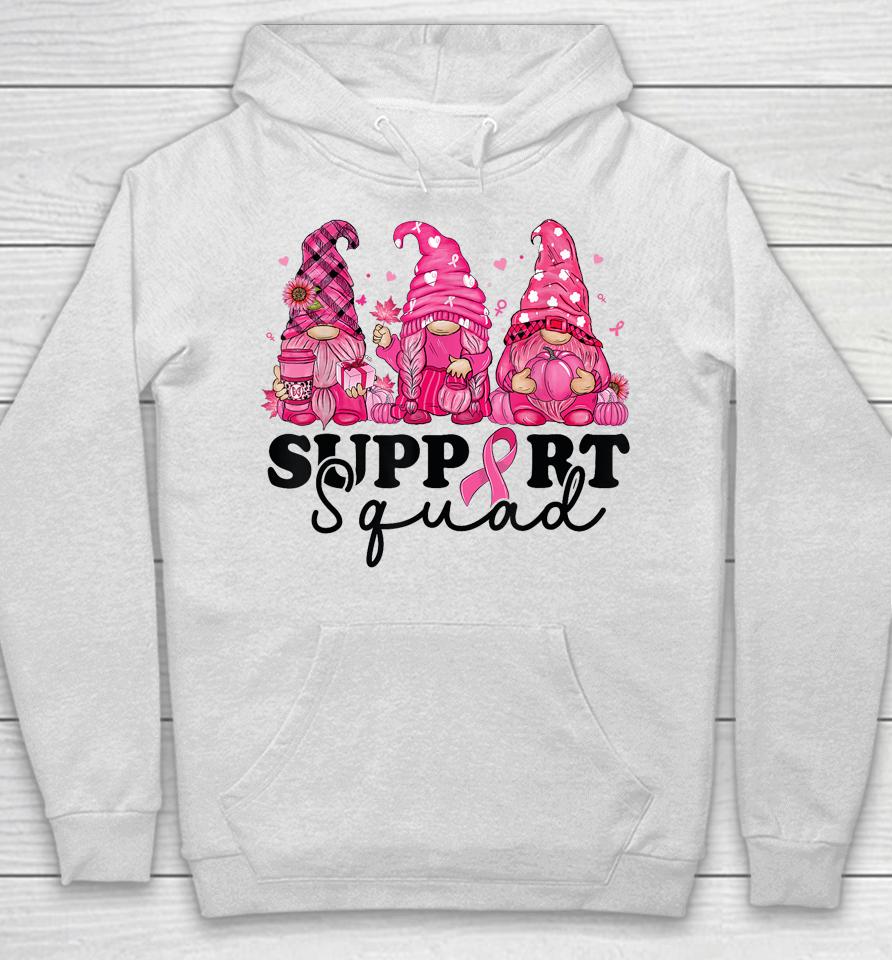 Breast Cancer Awareness For Women Gnomes Support Squad Hoodie