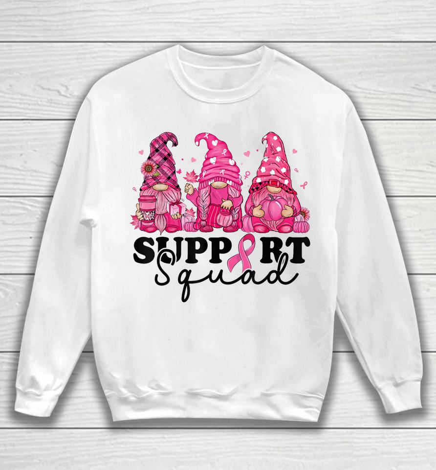 Breast Cancer Awareness For Women Gnomes Support Squad Sweatshirt