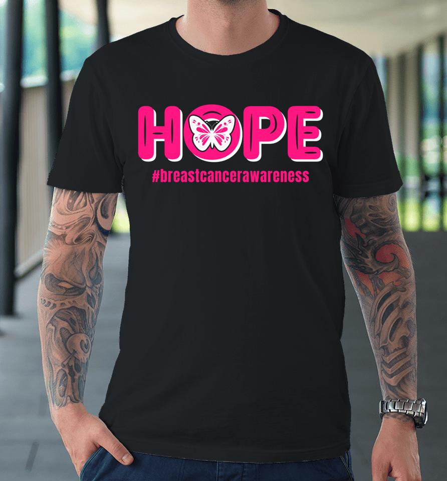 Breast Cancer Awareness Month Pink Butterfly Premium T-Shirt