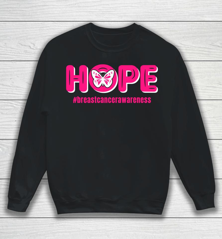 Breast Cancer Awareness Month Pink Butterfly Sweatshirt
