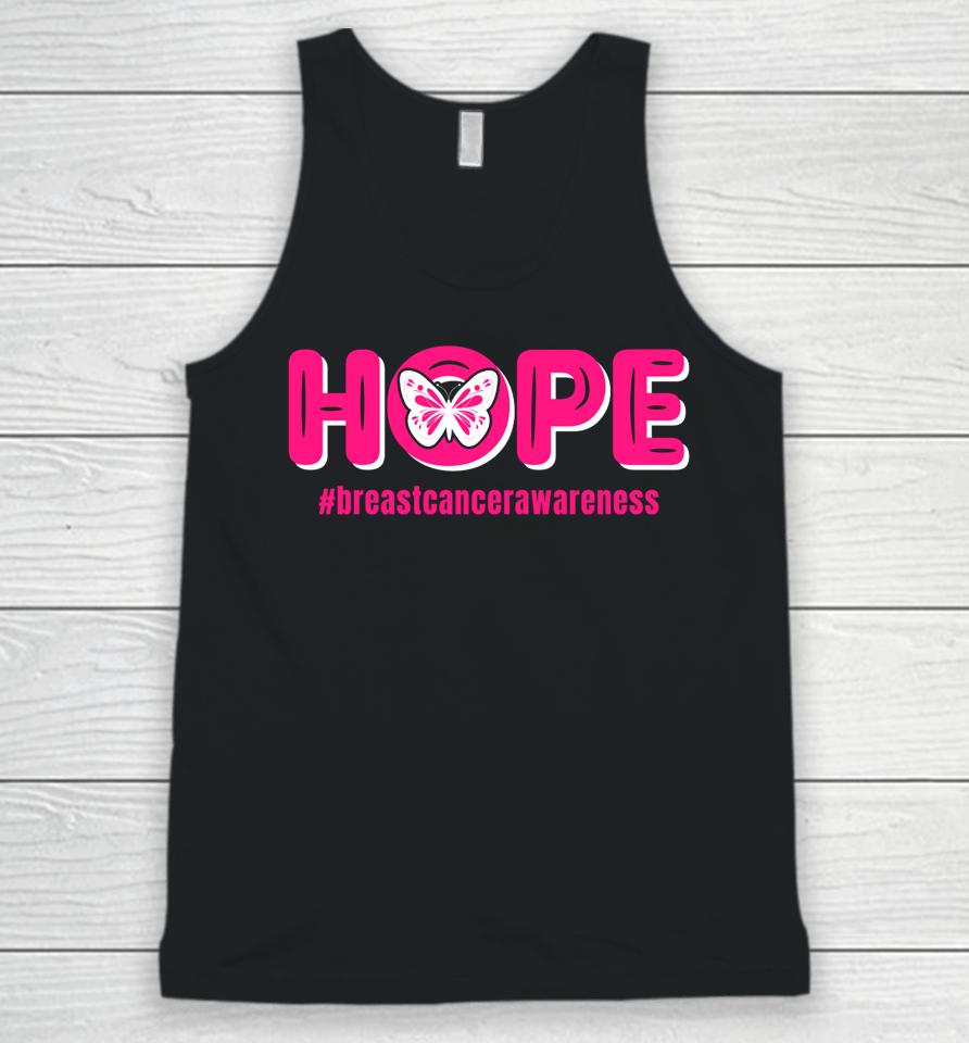 Breast Cancer Awareness Month Pink Butterfly Unisex Tank Top