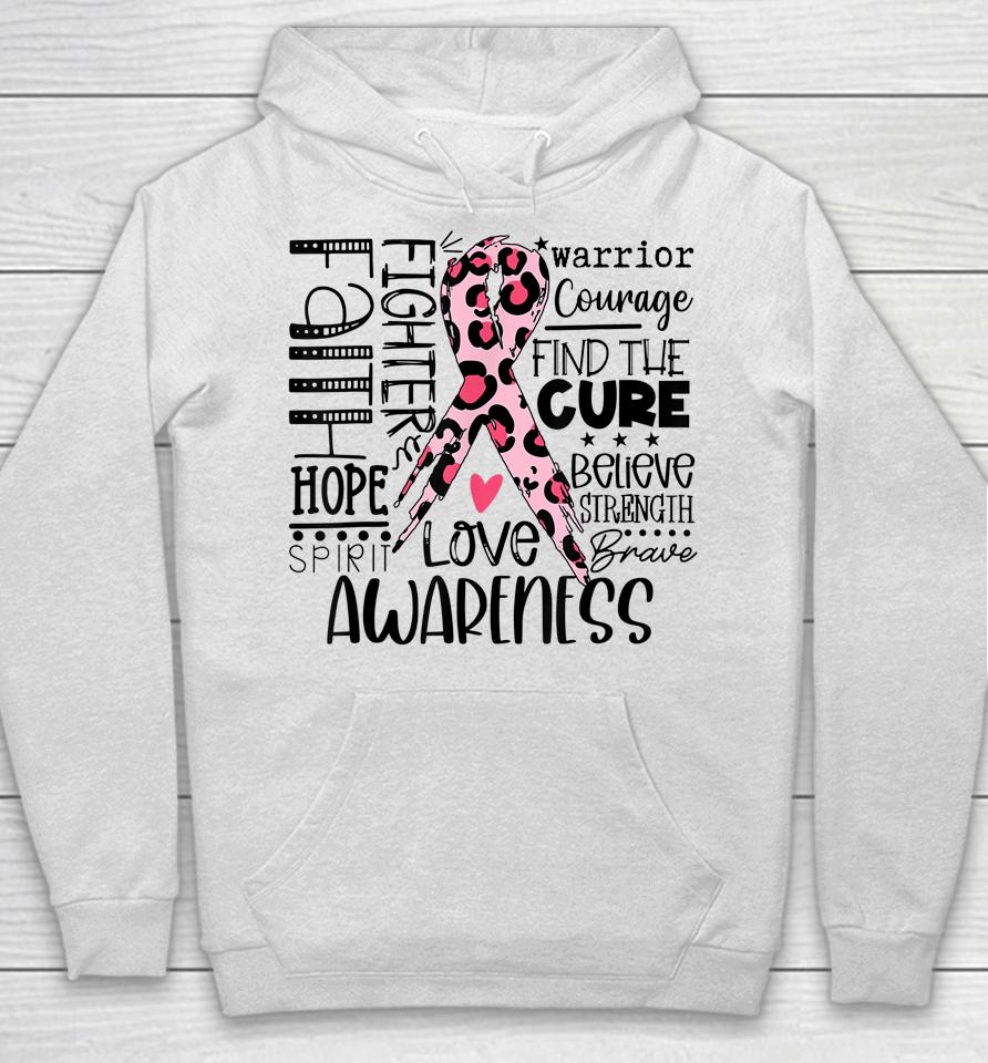 Breast Cancer Awareness Survivor Warrior Leopard Pink Ribbon Hoodie