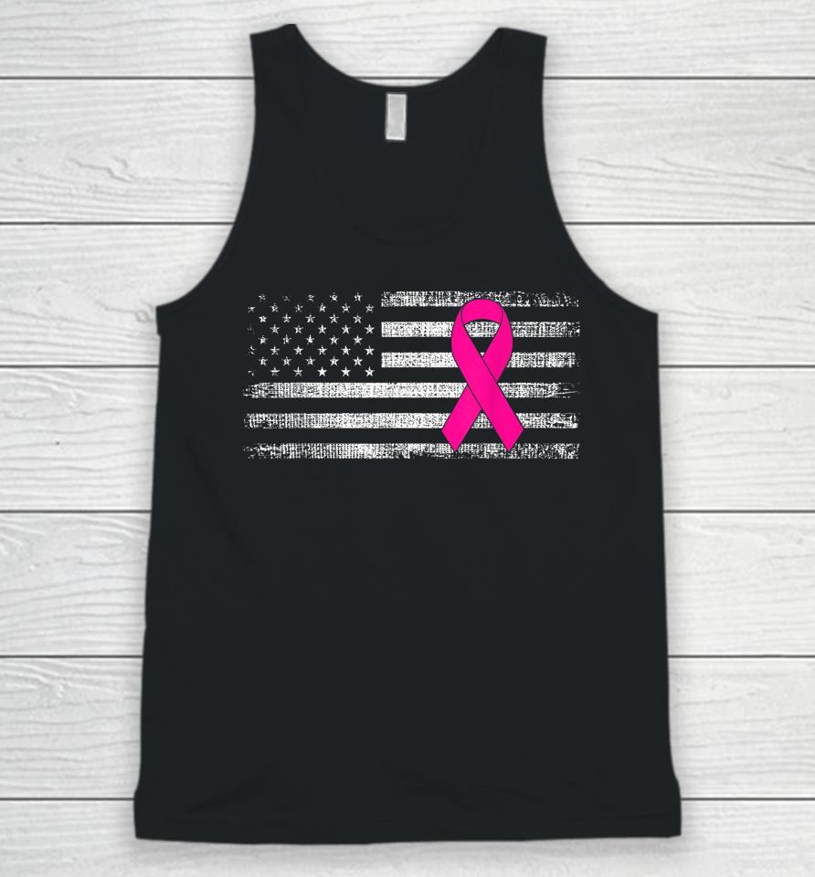 Breast Cancer Awareness Us Flag Unisex Tank Top