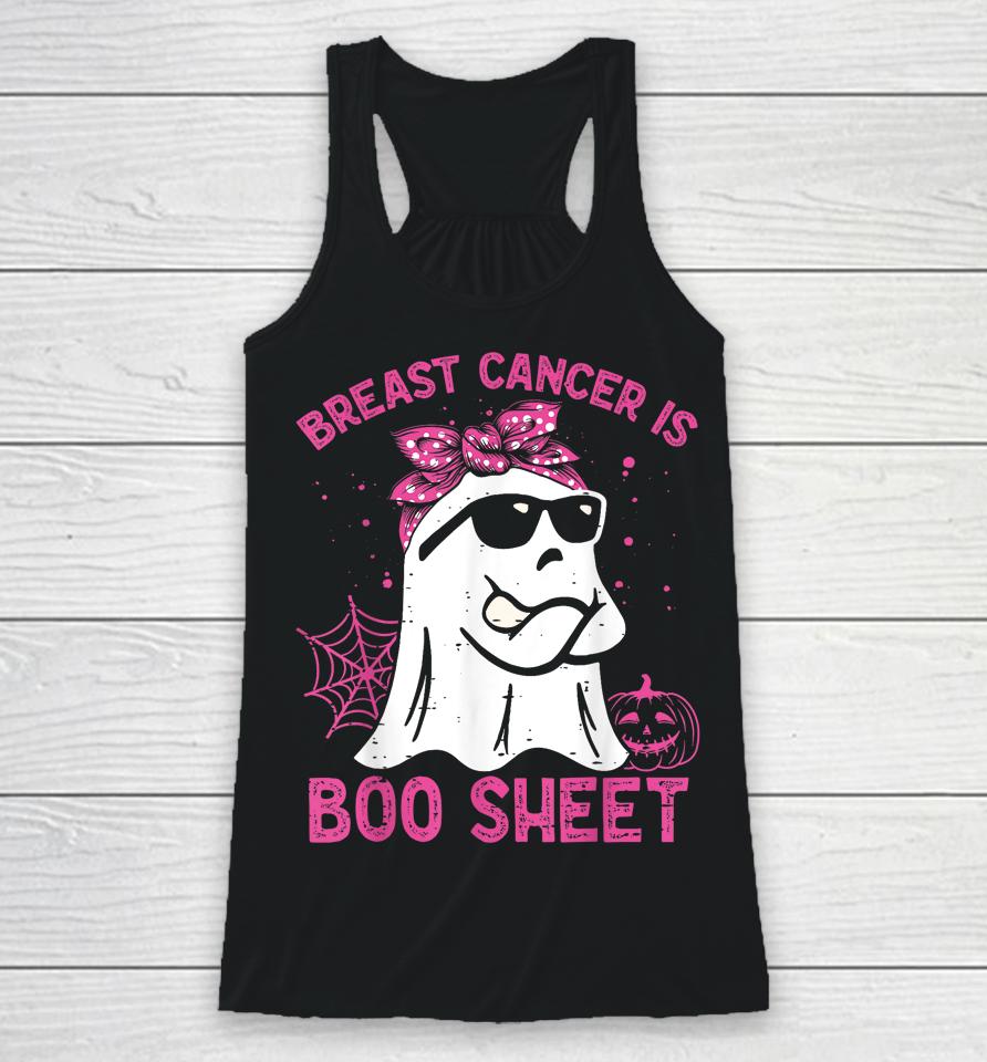 Breast Cancer Is Boo Sheet Breast Cancer Warrior Halloween Racerback Tank