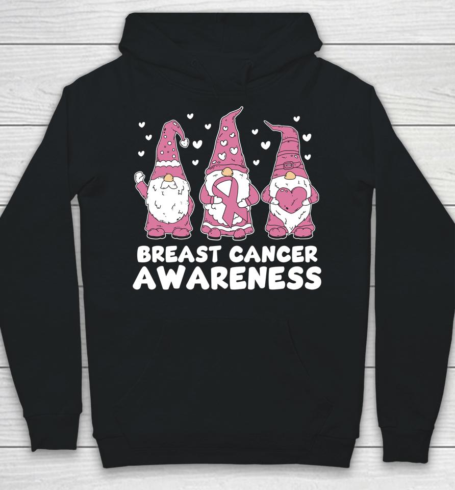 Breast Cancer Pink Support Squad Awareness Gnomes Hoodie