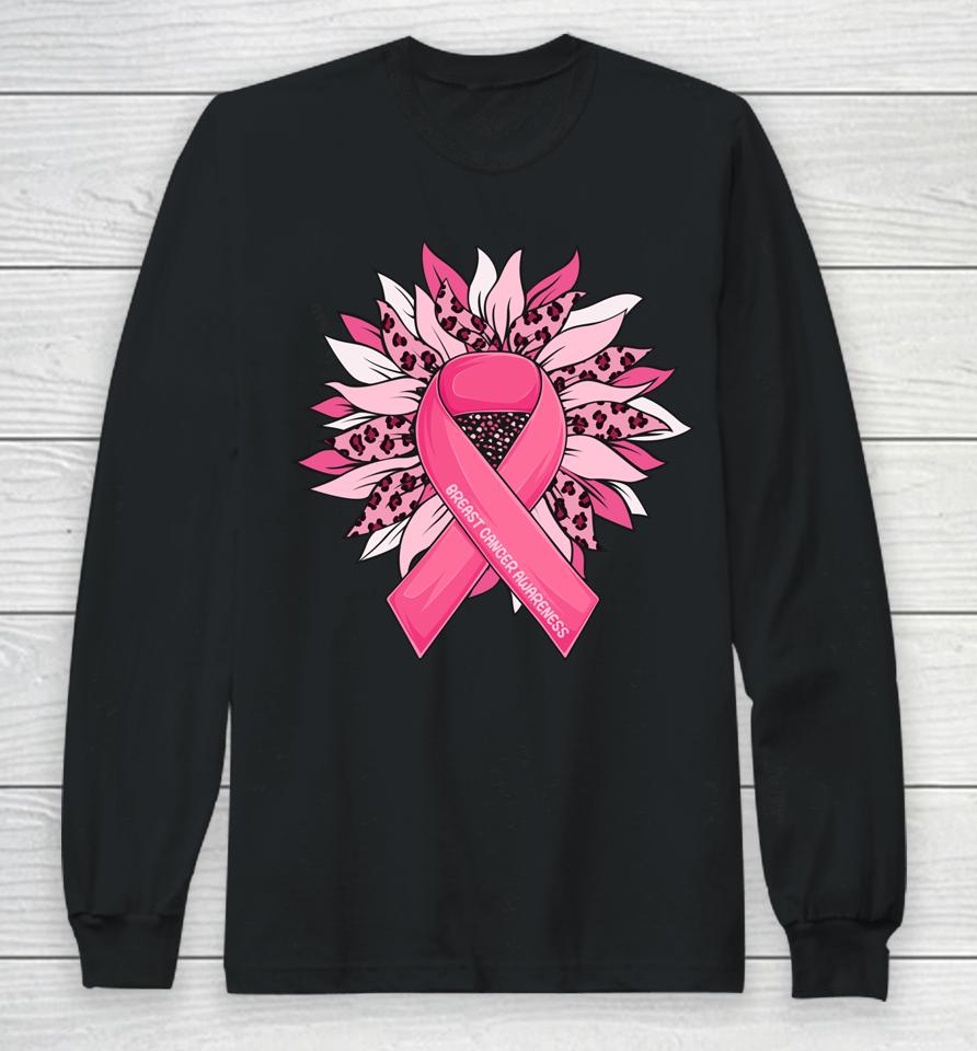 Breast Cancer  Sunflower Breast Cancer Awareness Long Sleeve T-Shirt